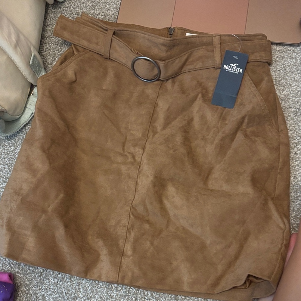 Hollister Women's Brown Mini Skirt with Belt